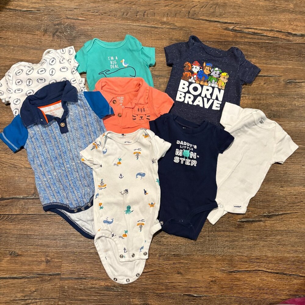 🔆 Baby Boy short sleeve bodysuit bundle